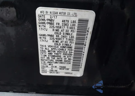 2017 Nissan Rogue S from USA, damaged, VIN JN8AT2MV1HW021238